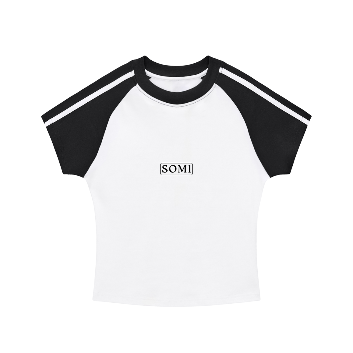 Contrast Stripes Bodycon Raglan  Sleeve T-Shirt