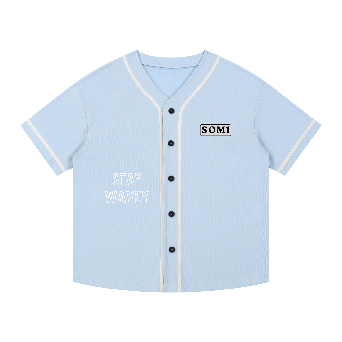 Contrast Piped Button-Up Jersey
