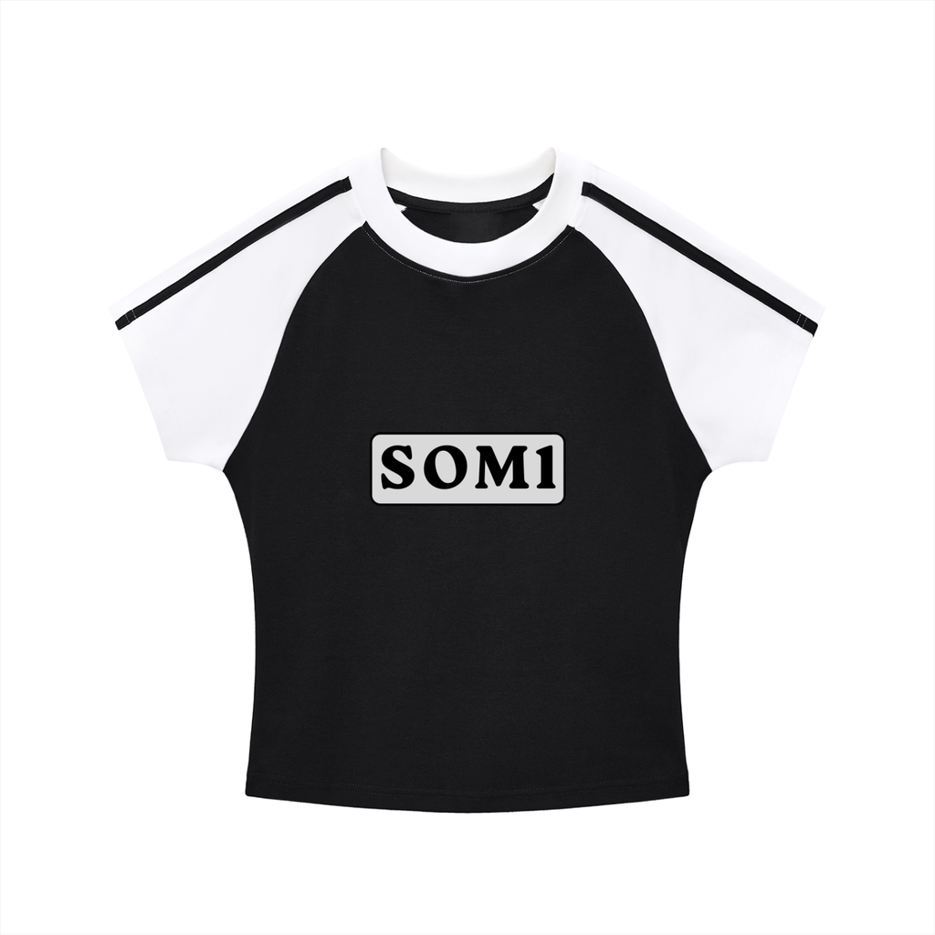 Contrast Stripes Bodycon Raglan  Sleeve T-Shirt