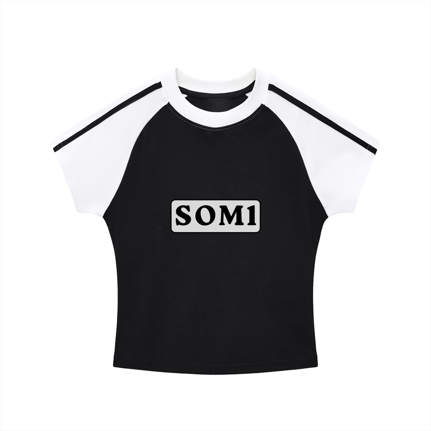 Contrast Stripes Bodycon Raglan  Sleeve T-Shirt