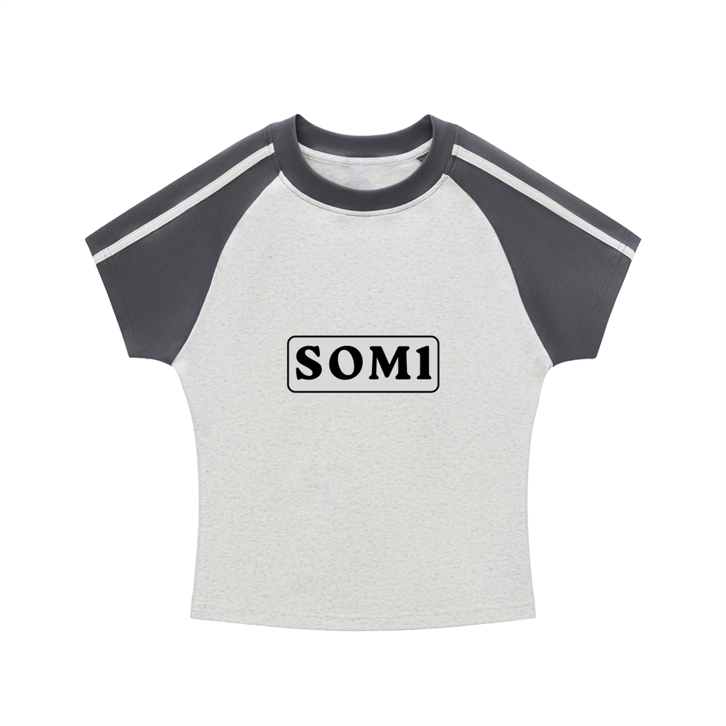 Contrast Stripes Bodycon Raglan  Sleeve T-Shirt