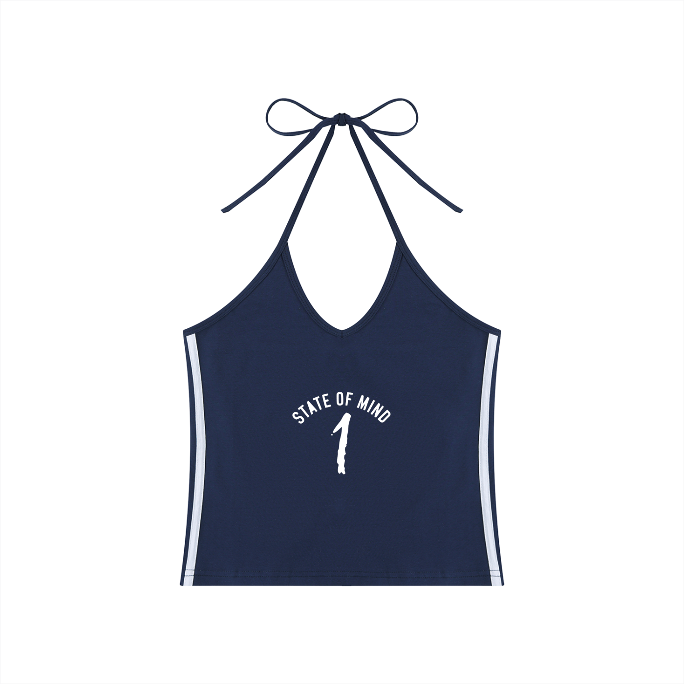 Women's Color Block Halter Crop Tank Top