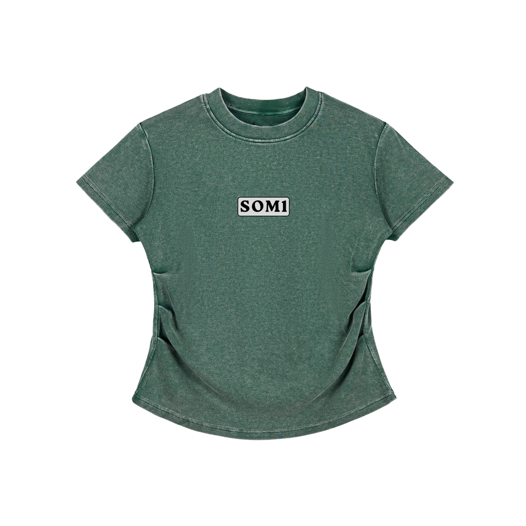 Vintage Washed Bodycon Cotton T-Shirt