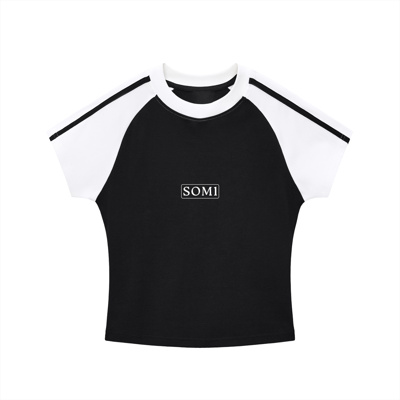 Contrast Stripes Bodycon Raglan  Sleeve T-Shirt