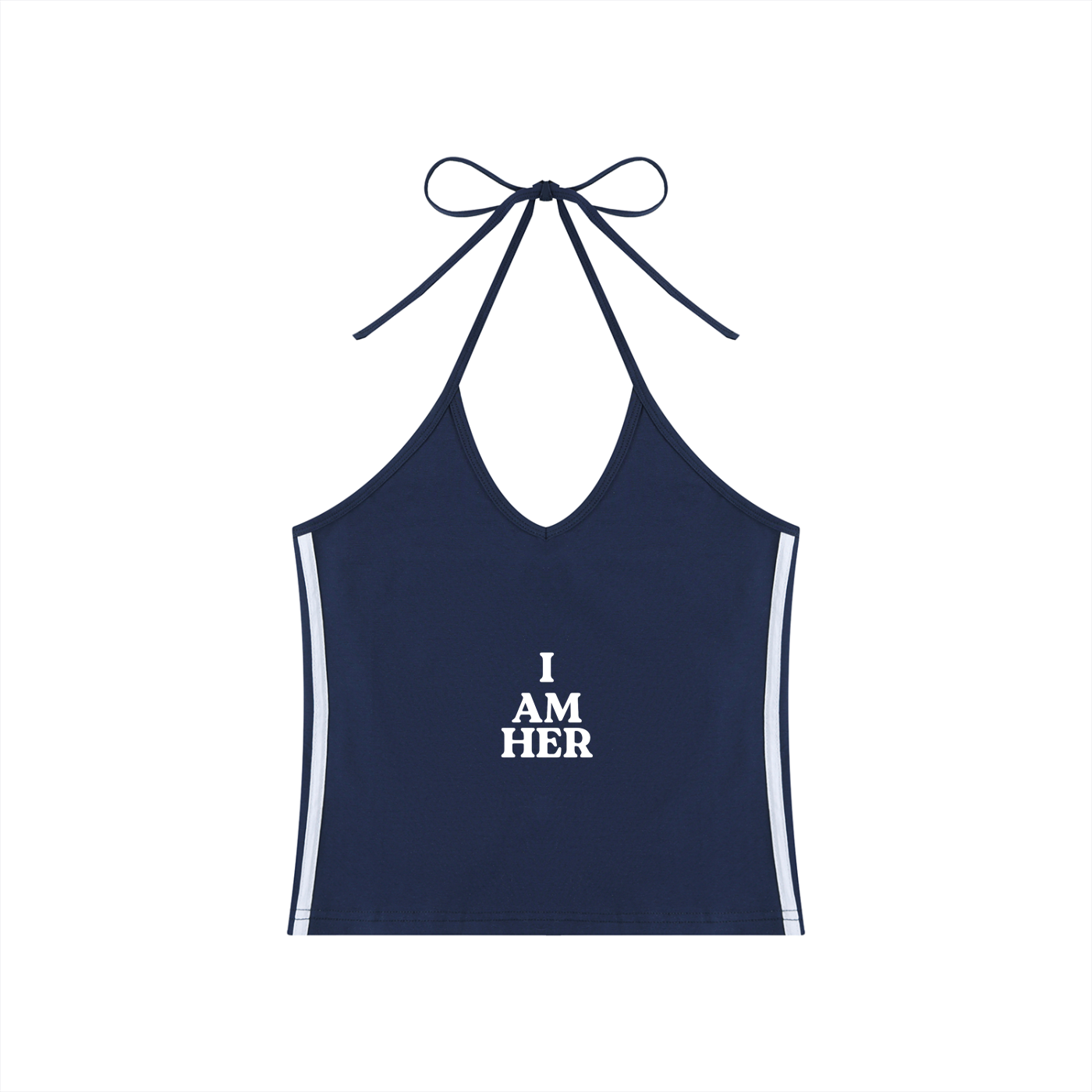 Women's Color Block Halter Crop Tank Top