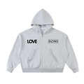 Fleeced Full-Zip Boxy Hoodie