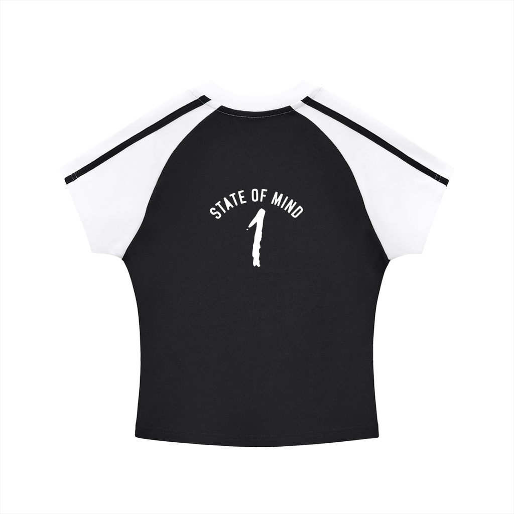Contrast Stripes Bodycon Raglan  Sleeve T-Shirt