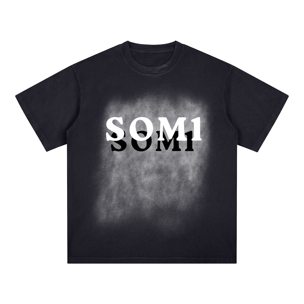 Square Patch Monkey Washed T-Shirt