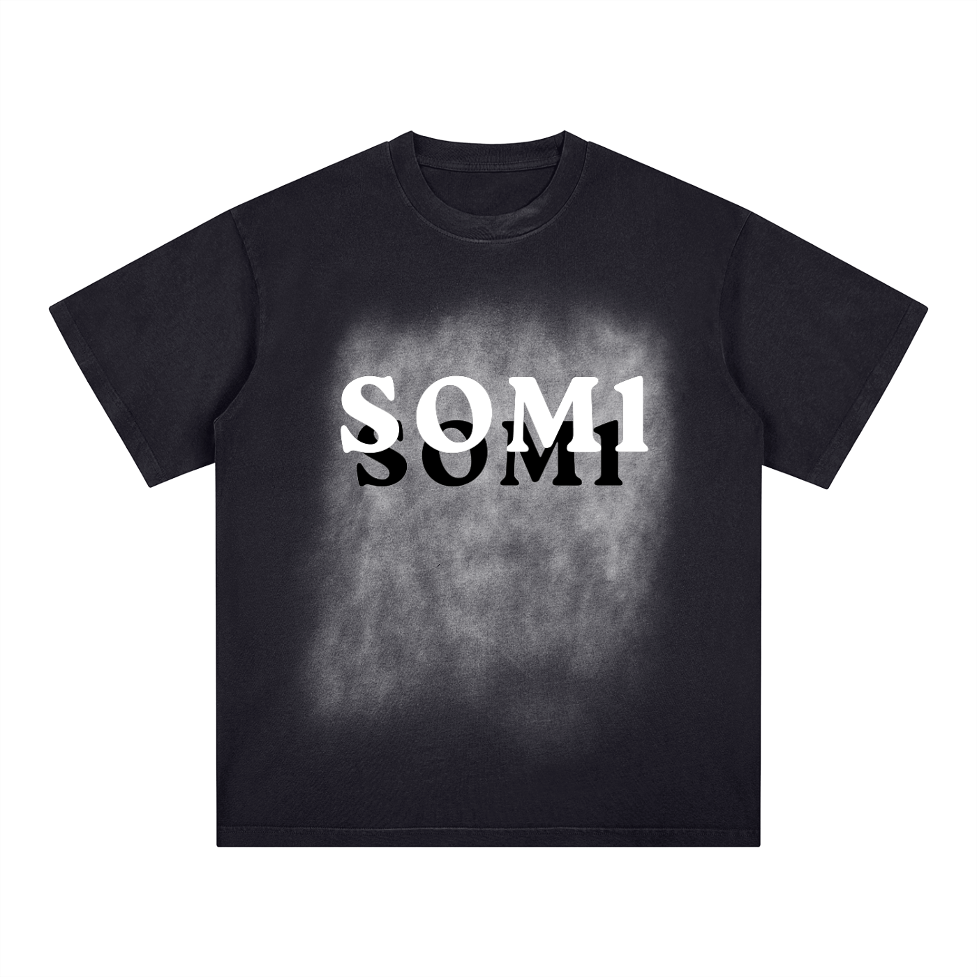 Square Patch Monkey Washed T-Shirt