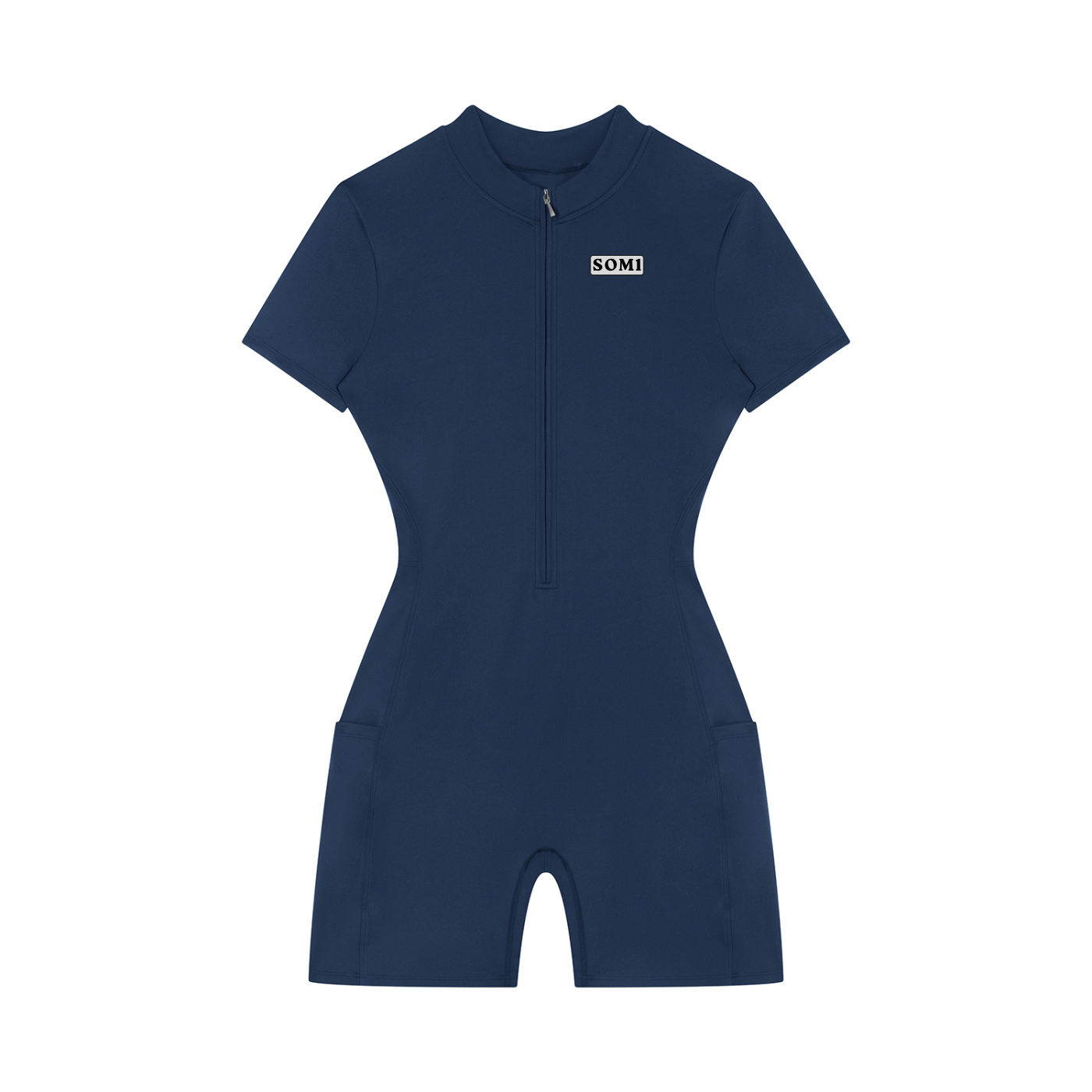 Women's Quarter-Zip Short Sleeve Romper