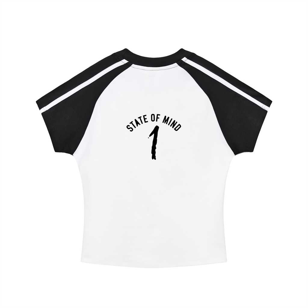 Contrast Stripes Bodycon Raglan  Sleeve T-Shirt