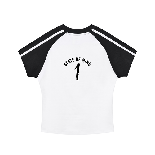 Contrast Stripes Bodycon Raglan  Sleeve T-Shirt