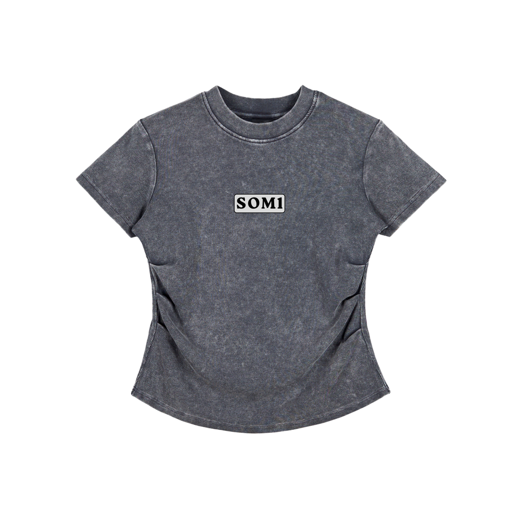 Vintage Washed Bodycon Cotton T-Shirt