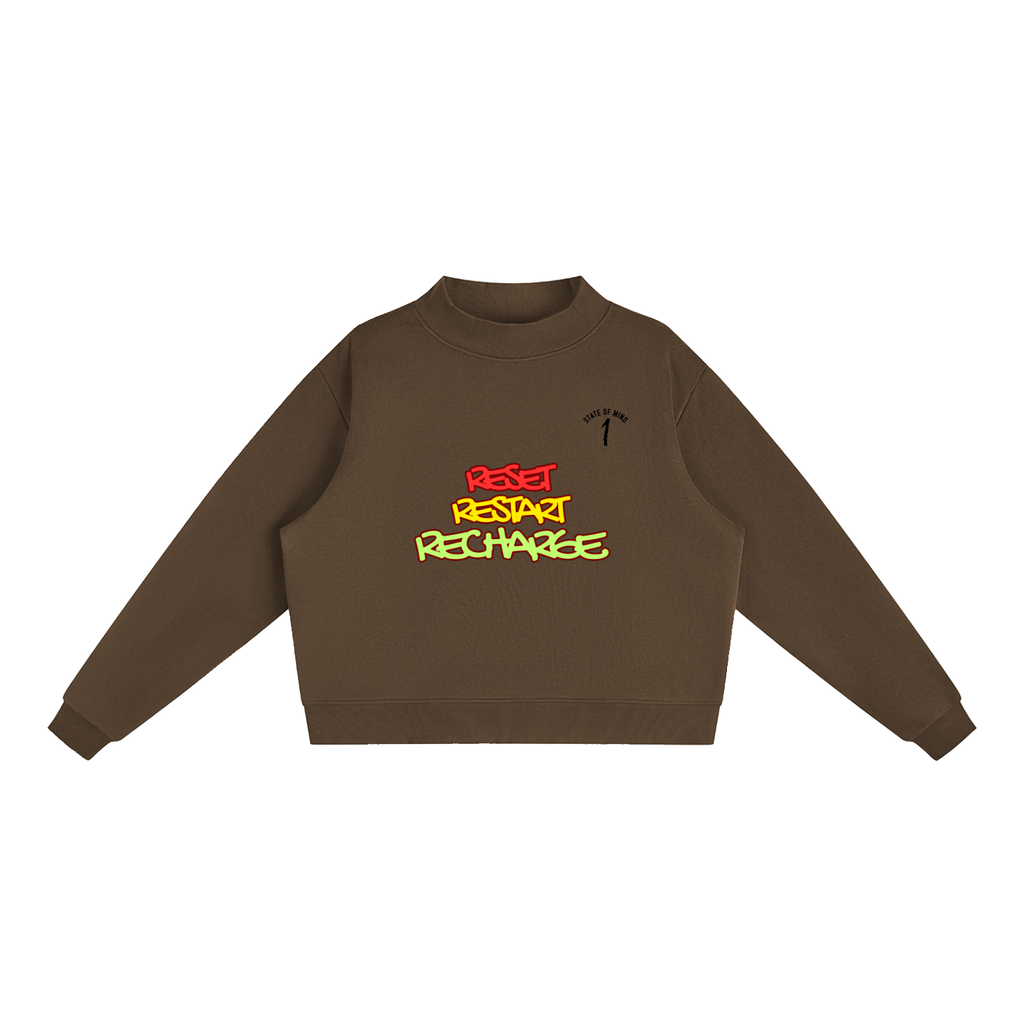 Essential Fleece Mock-Neck Crew Sweatshirt