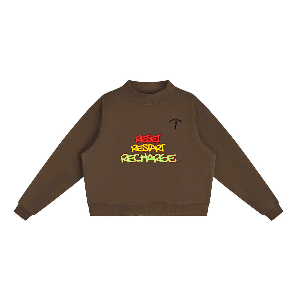 Essential Fleece Mock-Neck Crew Sweatshirt