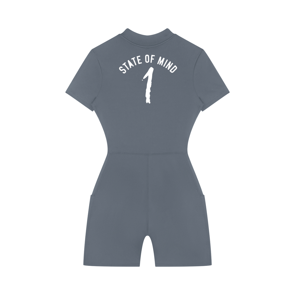 Women's Quarter-Zip Short Sleeve Romper