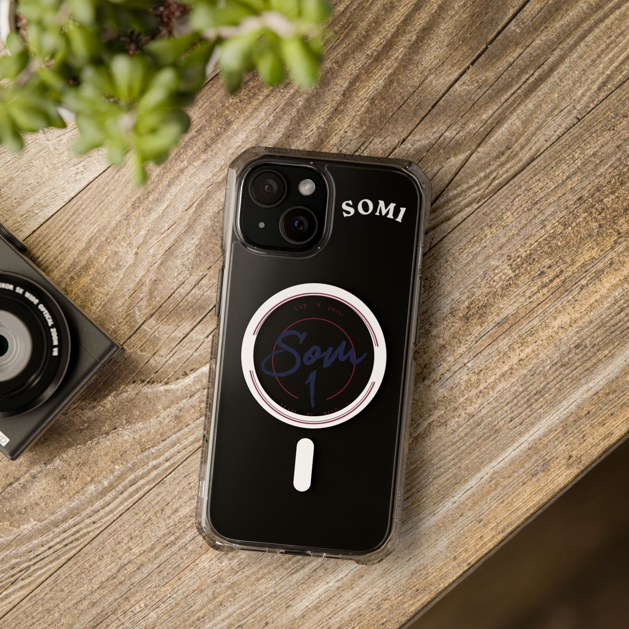 Clear Magnetic Phone Case with 'Somi' Ring Grip