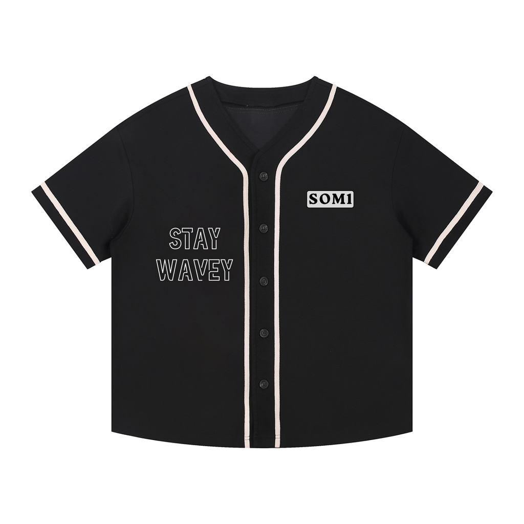 Contrast Piped Button-Up Jersey