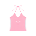 Women's Color Block Halter Crop Tank Top