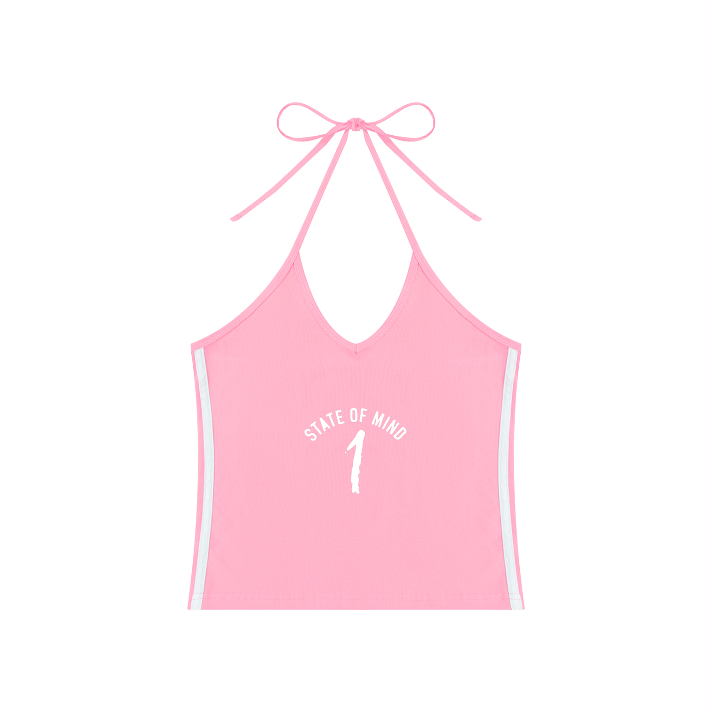 Women's Color Block Halter Crop Tank Top