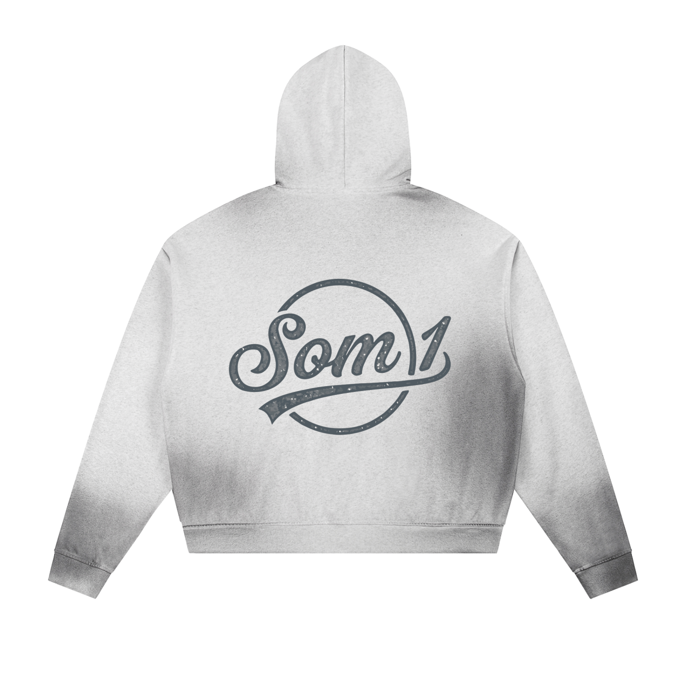 Sun Fade Frayed Raw Edge Fleece Zip Hoodie