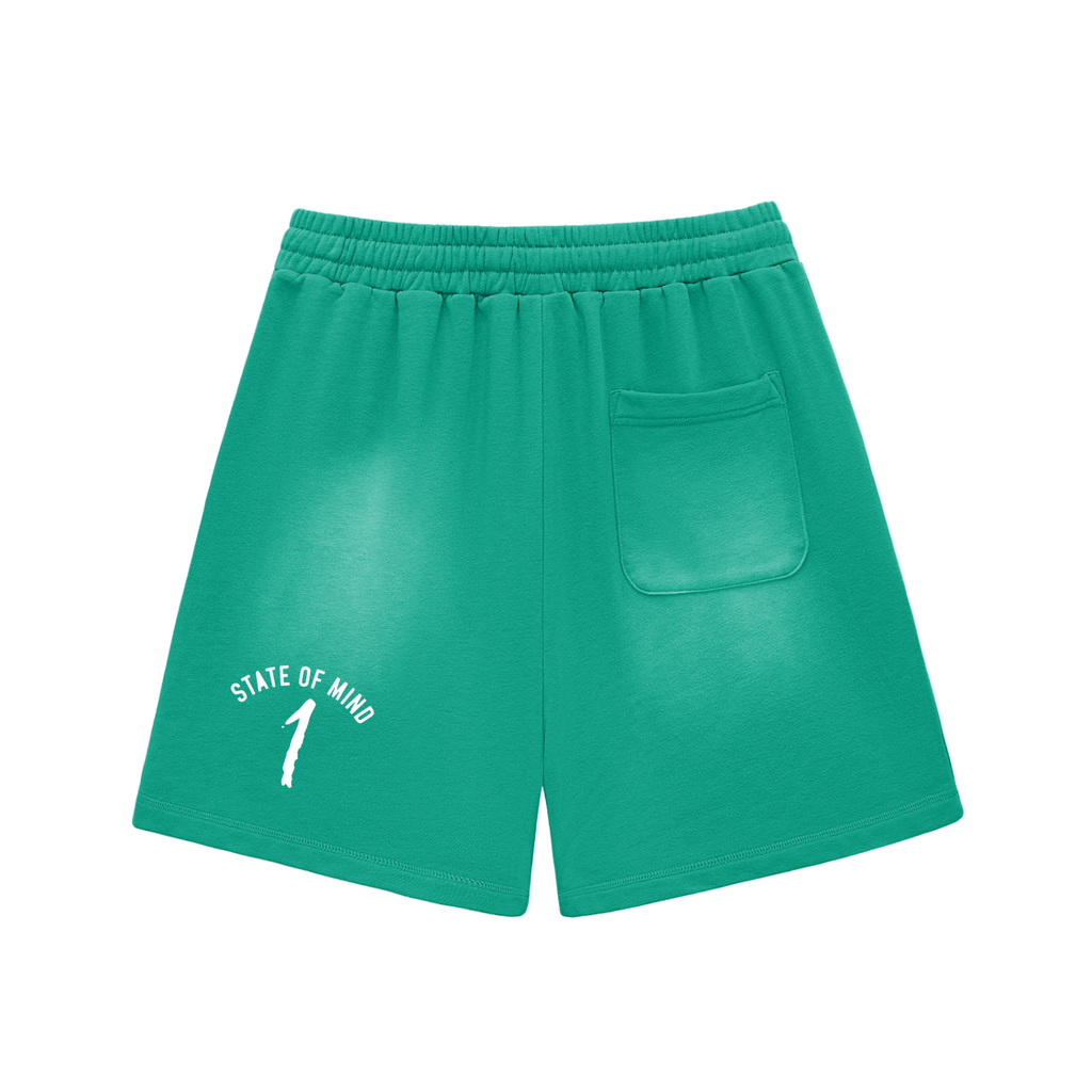 Sun Fade Raw Edge Cotton Shorts
