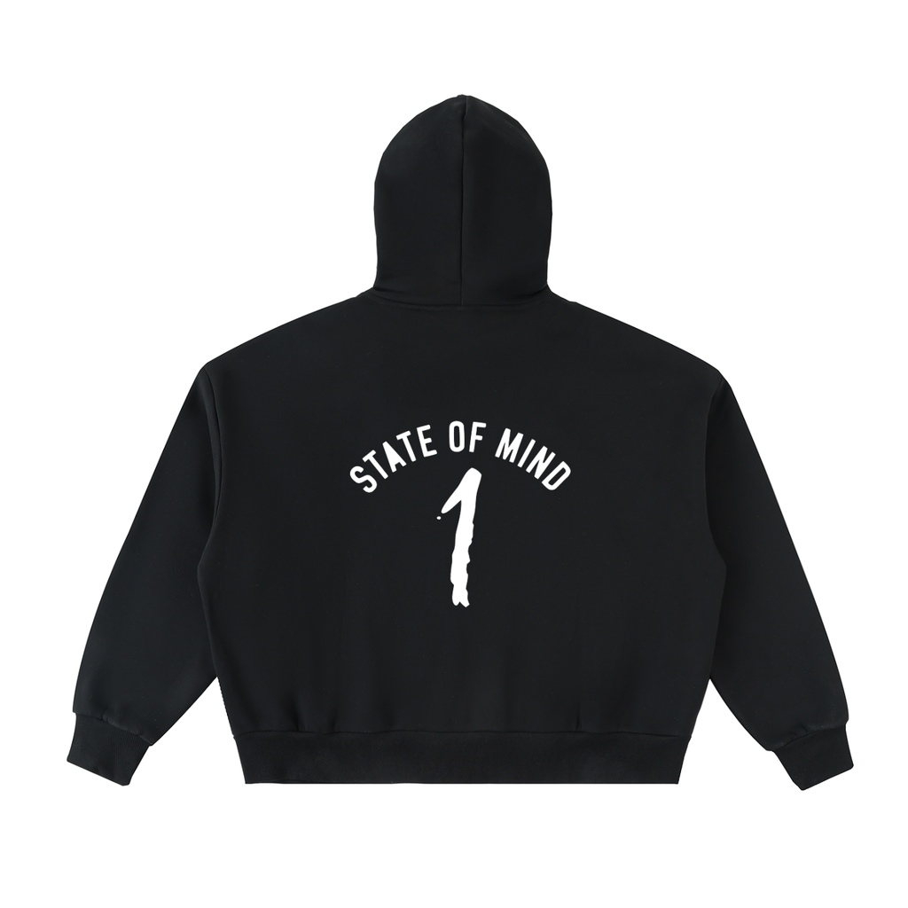 Fleeced Full-Zip Boxy Hoodie