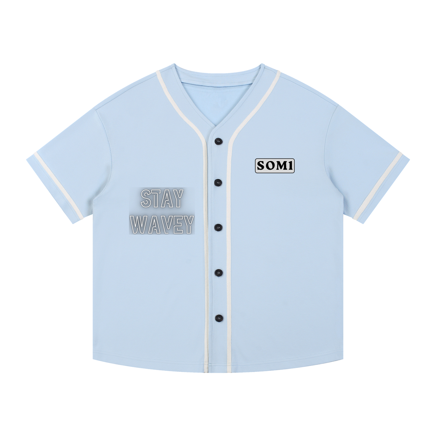 Contrast Piped Button-Up Jersey