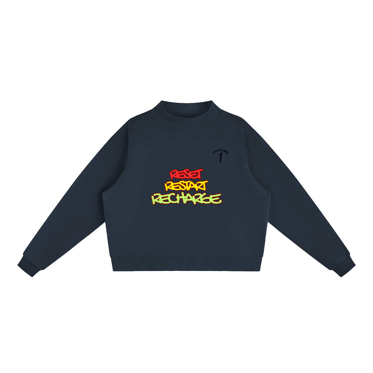 Essential Fleece Mock-Neck Crew Sweatshirt
