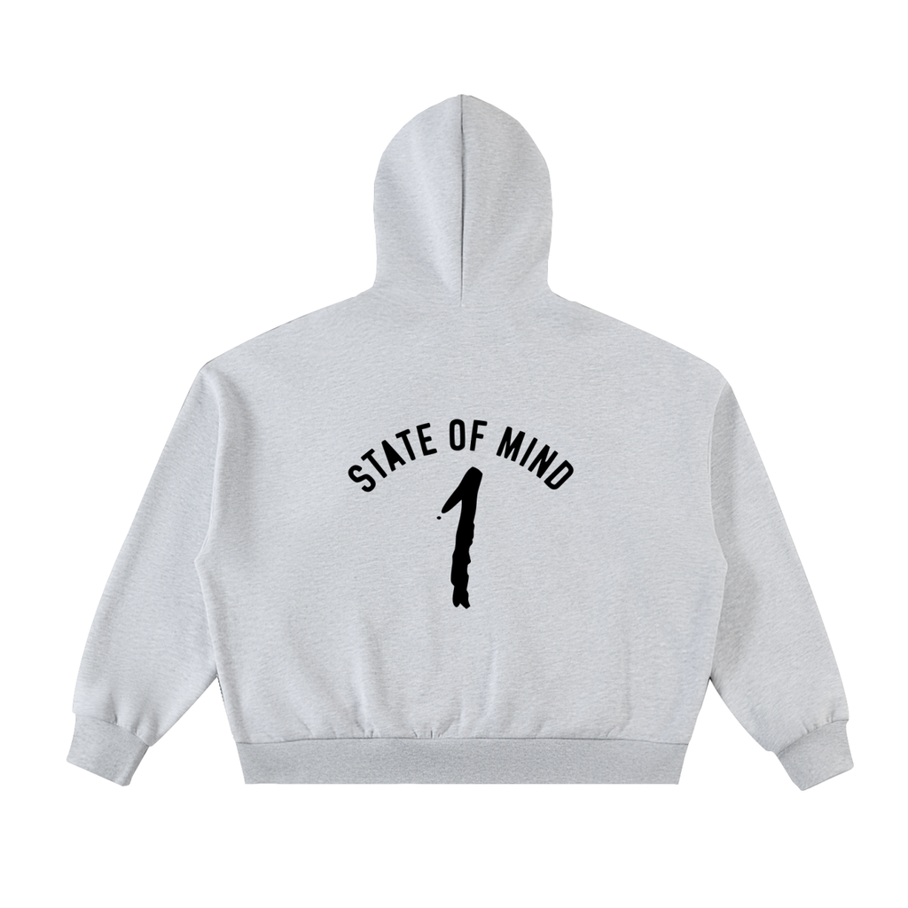 Fleeced Full-Zip Boxy Hoodie