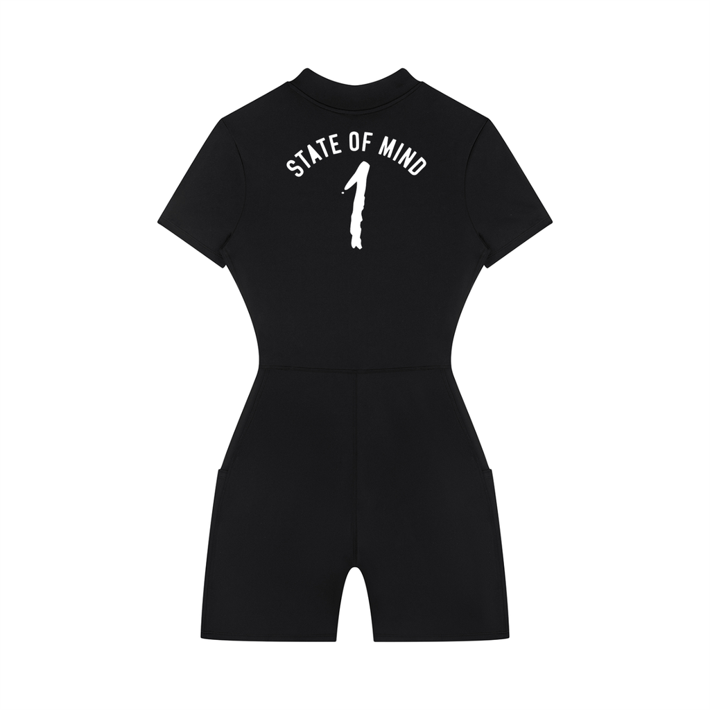 Women's Quarter-Zip Short Sleeve Romper
