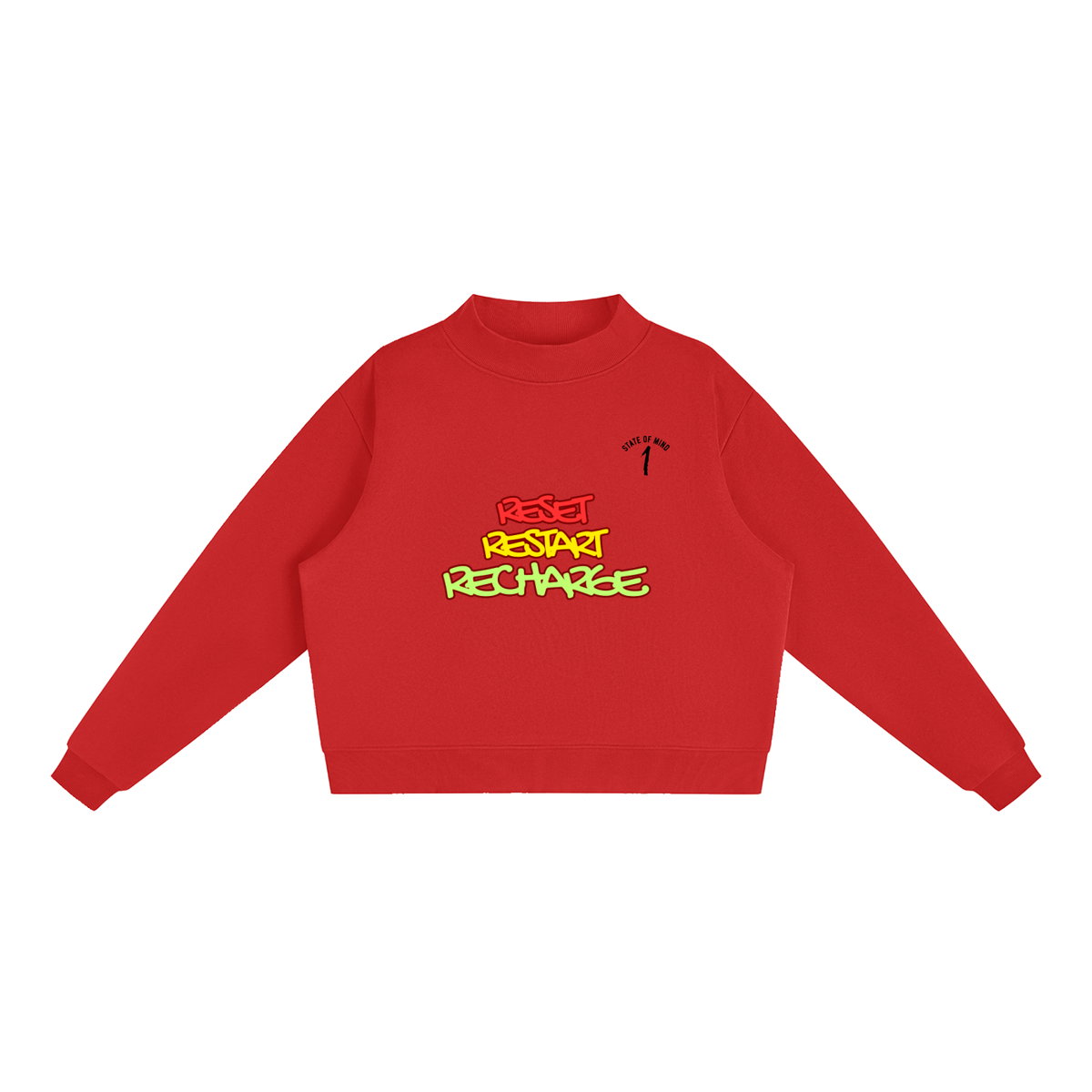 Essential Fleece Mock-Neck Crew Sweatshirt