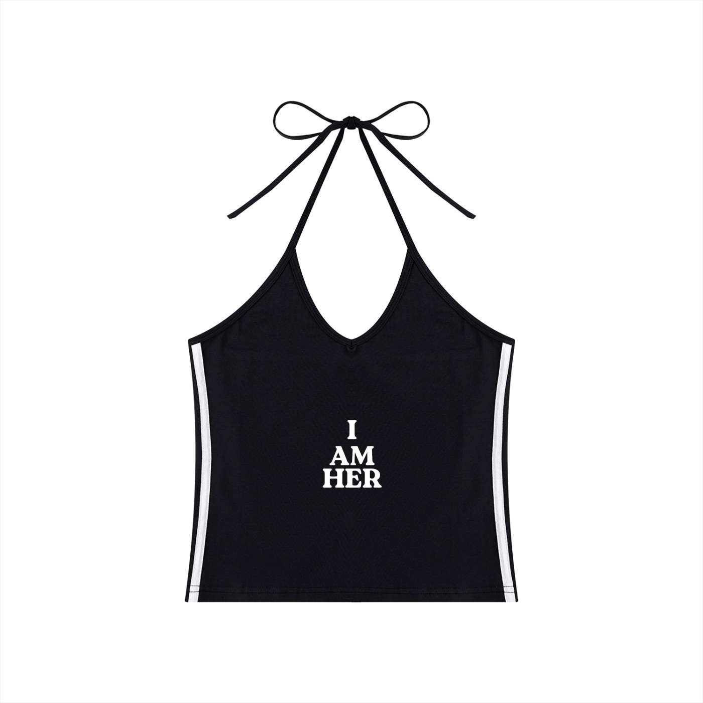 Women's Color Block Halter Crop Tank Top