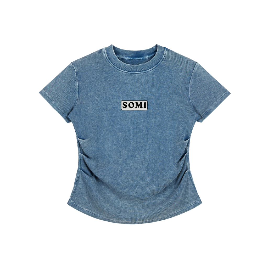 Vintage Washed Bodycon Cotton T-Shirt