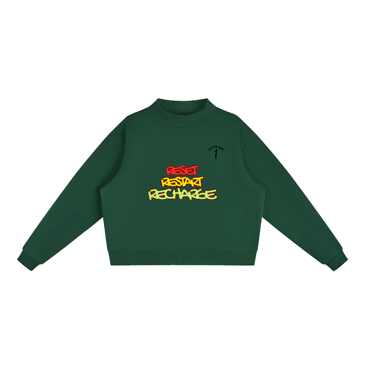 Essential Fleece Mock-Neck Crew Sweatshirt