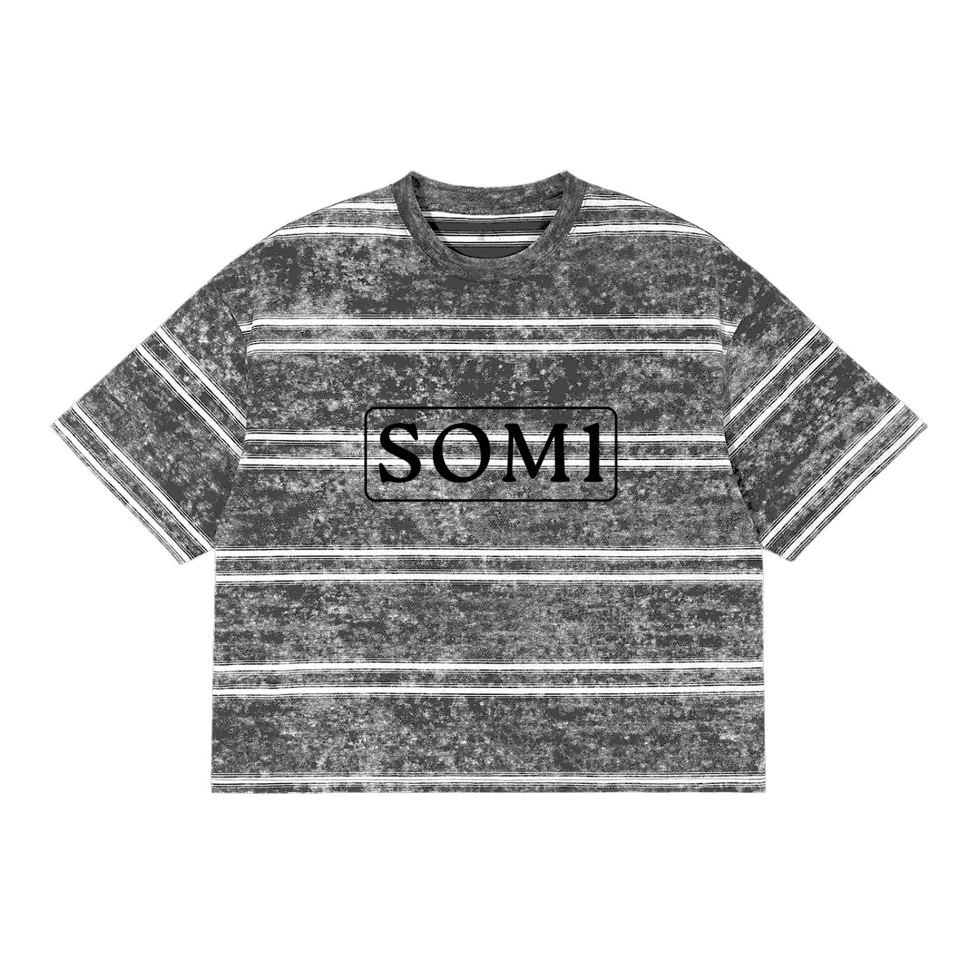 Snow Washed Striped Boxy T-Shirt