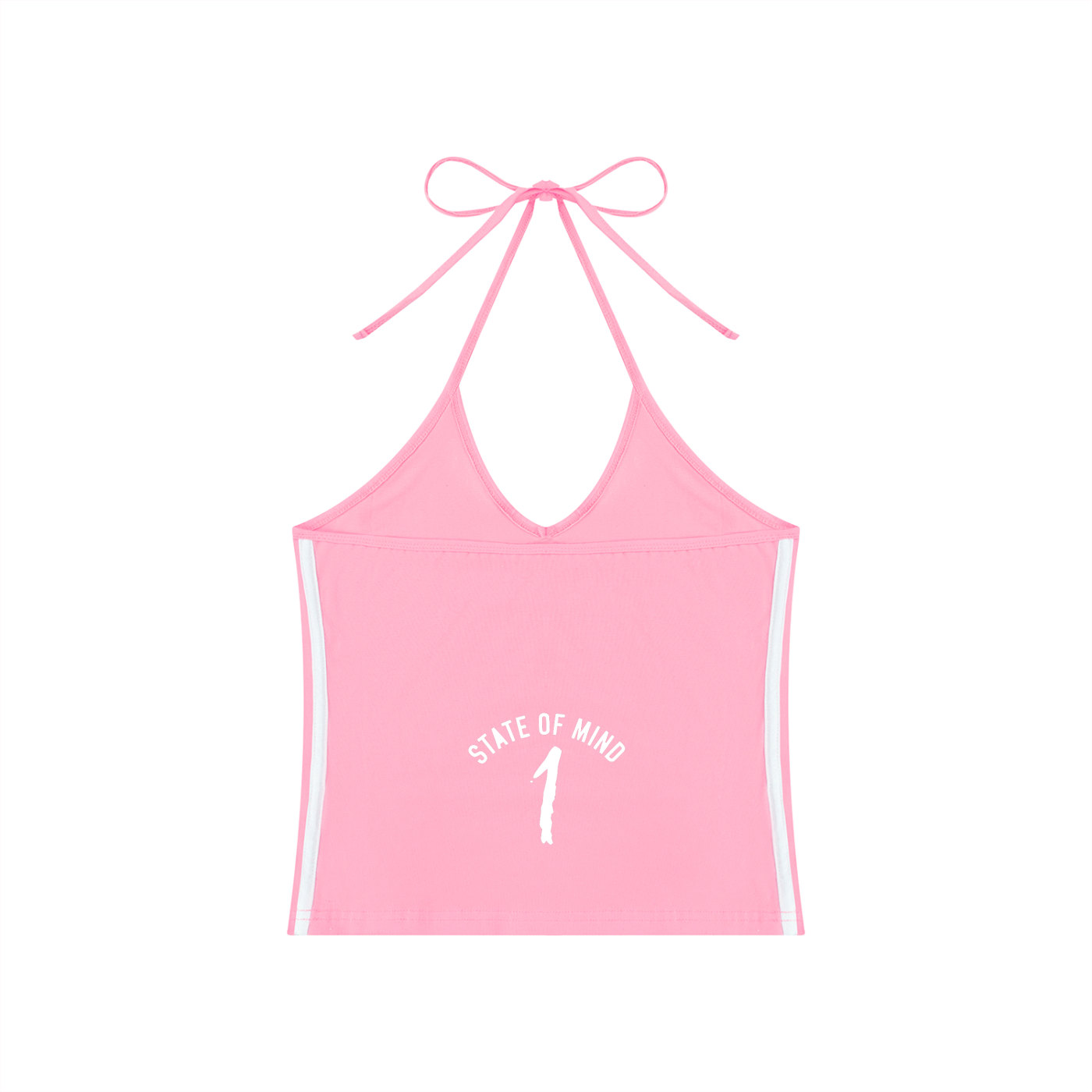 Women's Color Block Halter Crop Tank Top