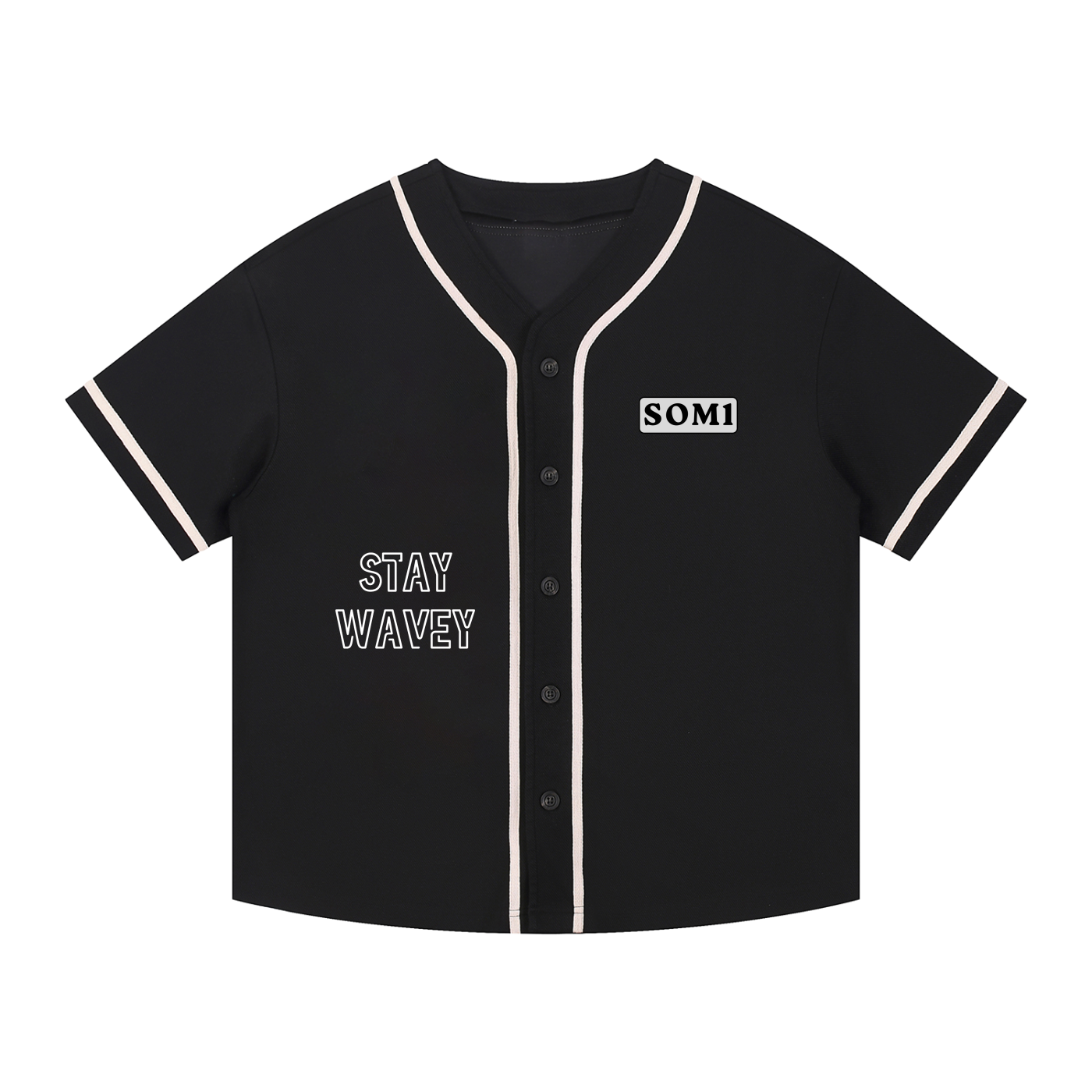 Contrast Piped Button-Up Jersey