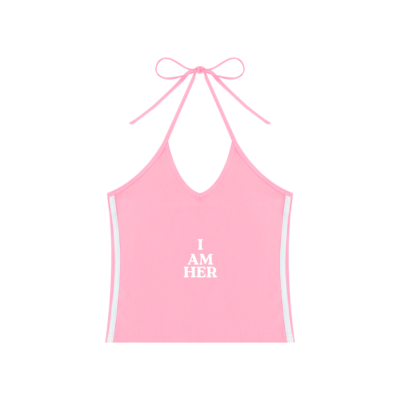 Women's Color Block Halter Crop Tank Top