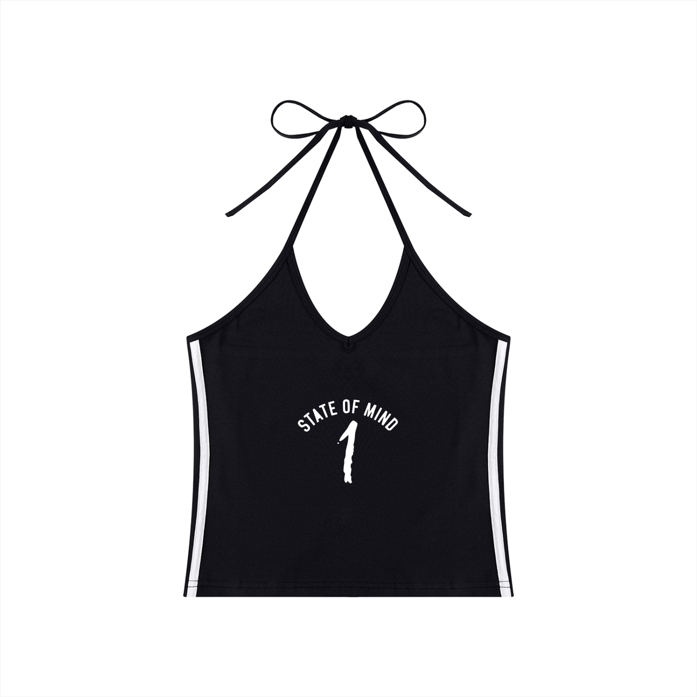 Women's Color Block Halter Crop Tank Top