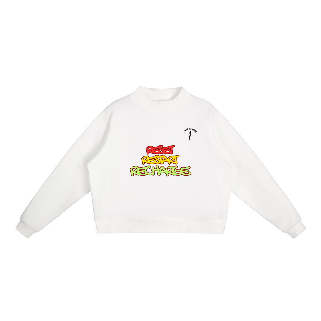 Essential Fleece Mock-Neck Crew Sweatshirt