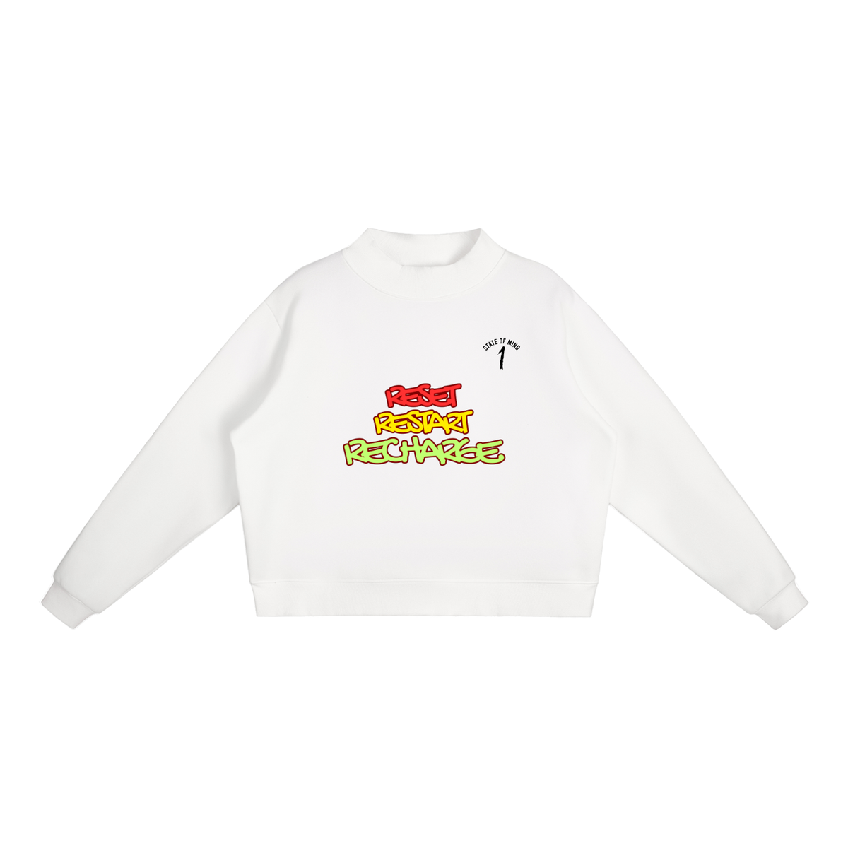 Essential Fleece Mock-Neck Crew Sweatshirt