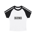 Contrast Stripes Bodycon Raglan  Sleeve T-Shirt