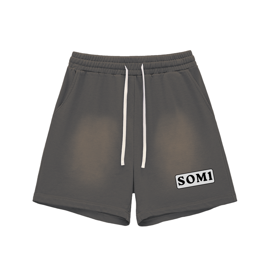 Sun Fade Raw Edge Cotton Shorts
