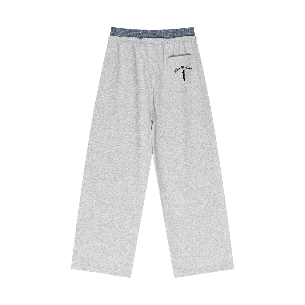 Plaid Contrast Waist Pants