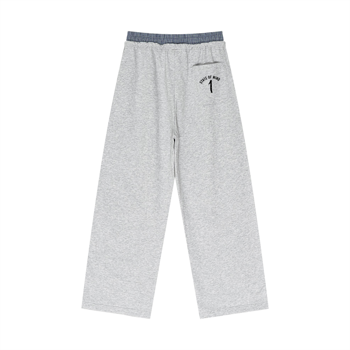 Plaid Contrast Waist Pants