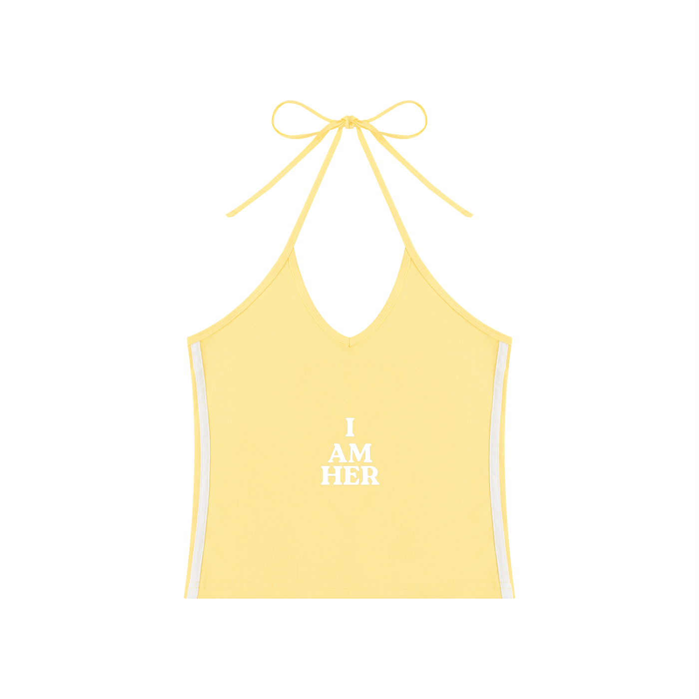 Women's Color Block Halter Crop Tank Top