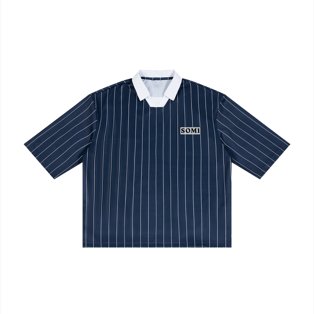 Unisex Pinstripe Collared Soccer Jersey