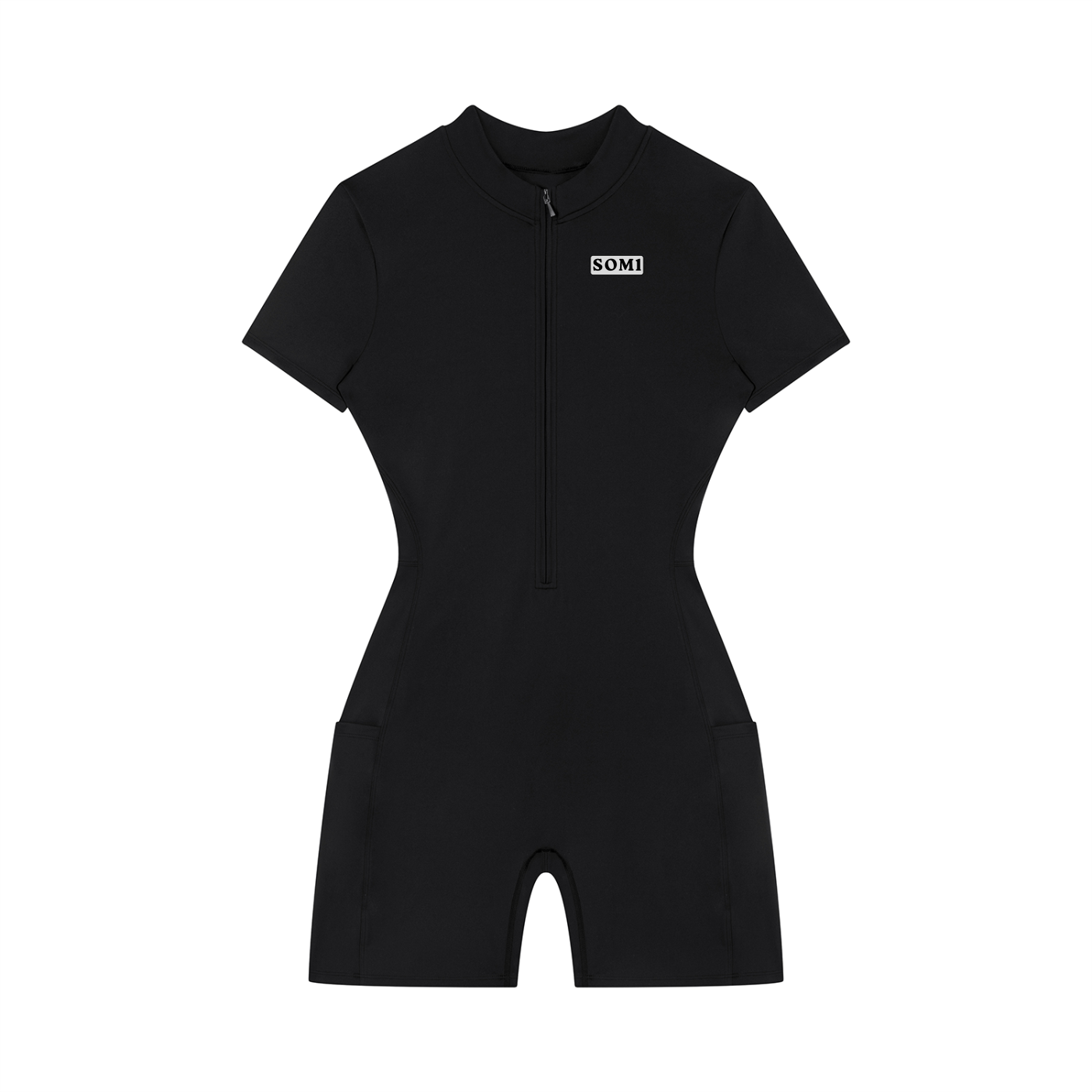 Women's Quarter-Zip Short Sleeve Romper